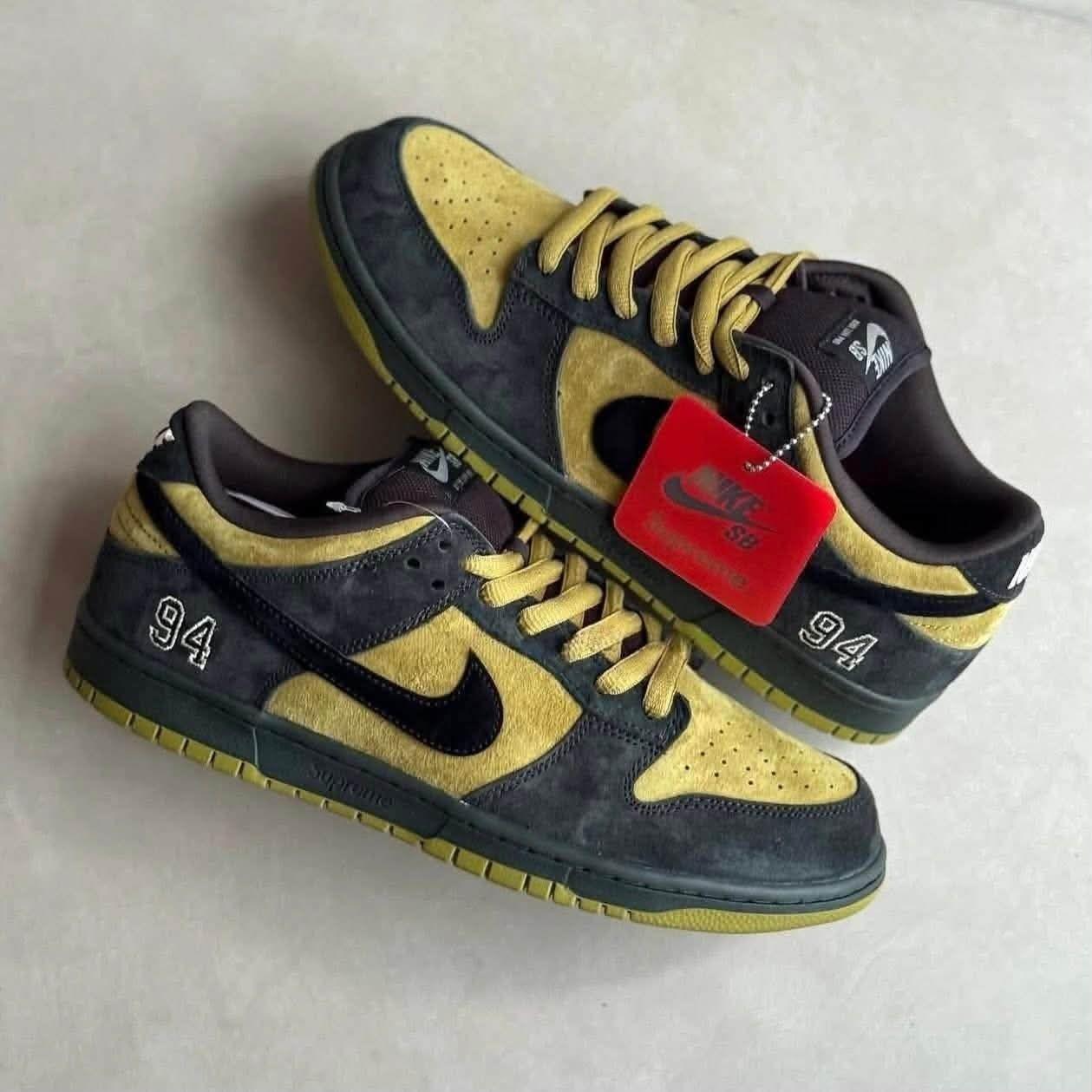 Supreme × Nike SB Dunk 94联名|黑黄复古板鞋